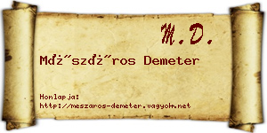 Mészáros Demeter névjegykártya