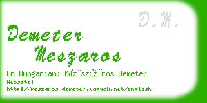 demeter meszaros business card